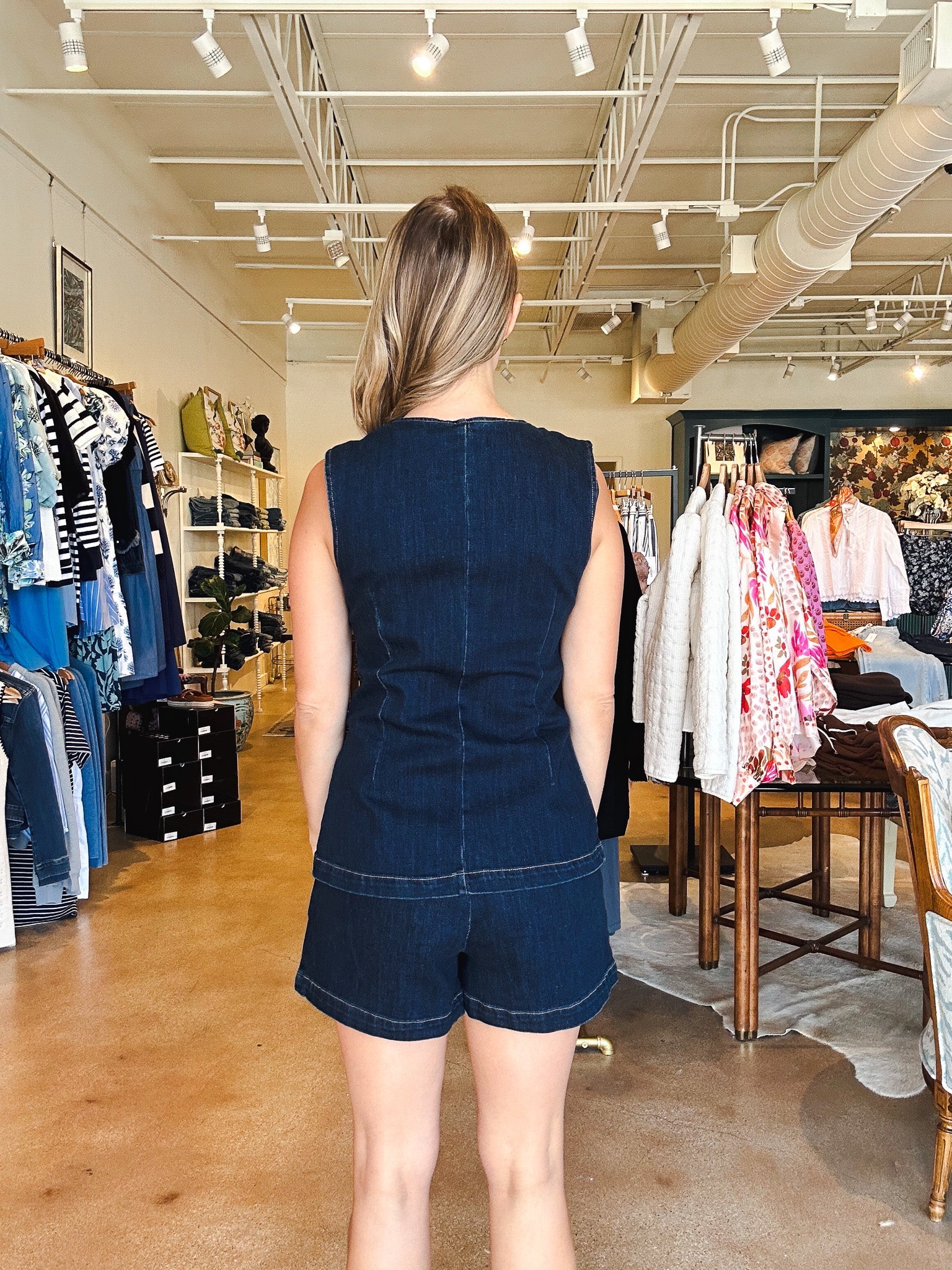 Libra Denim Vest Set - Elle Maxine