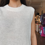 Linen Sweater Tank - Sand - Elle Maxine