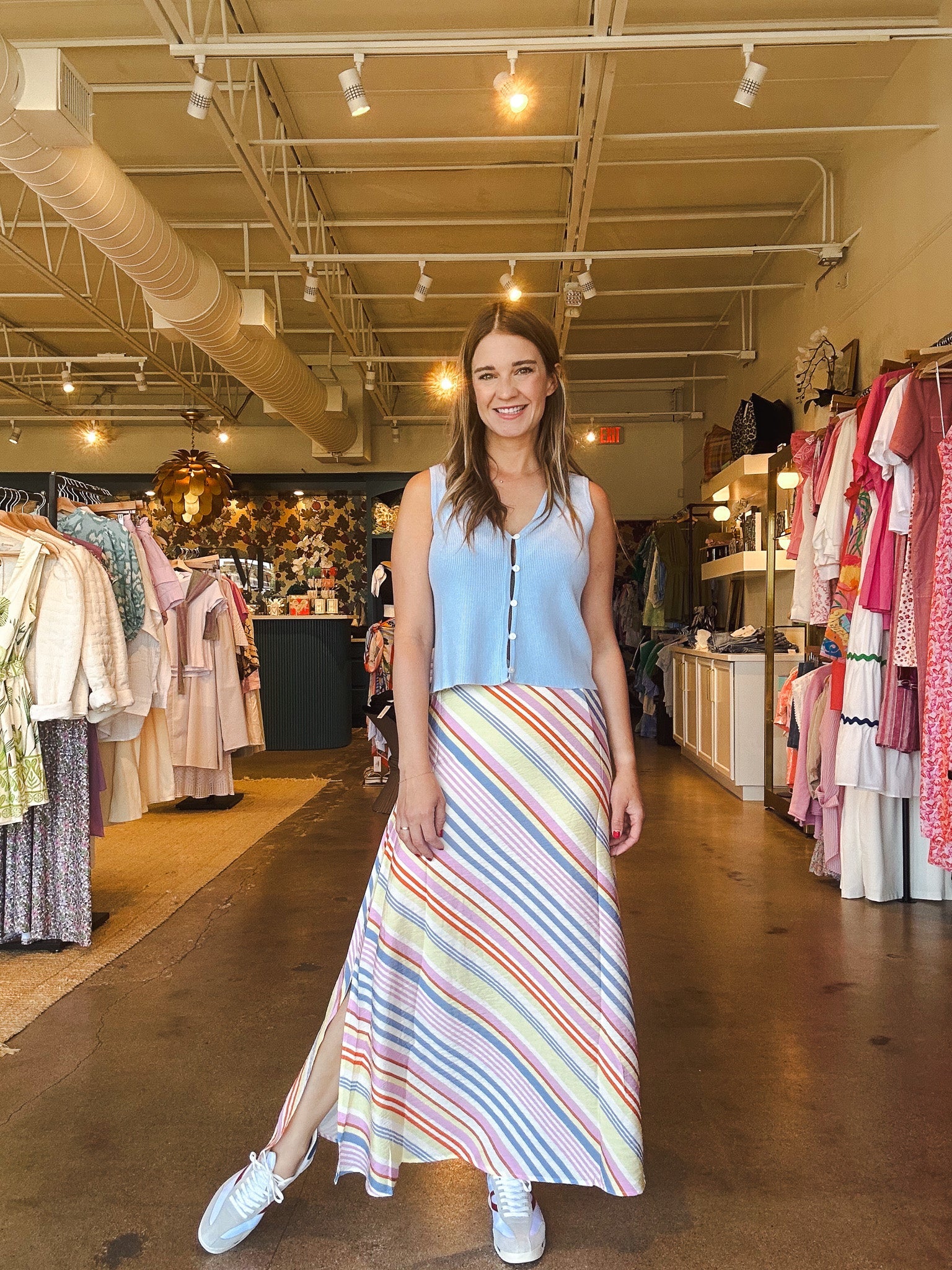 Maily Rainbow Maxi Skirt - Elle Maxine