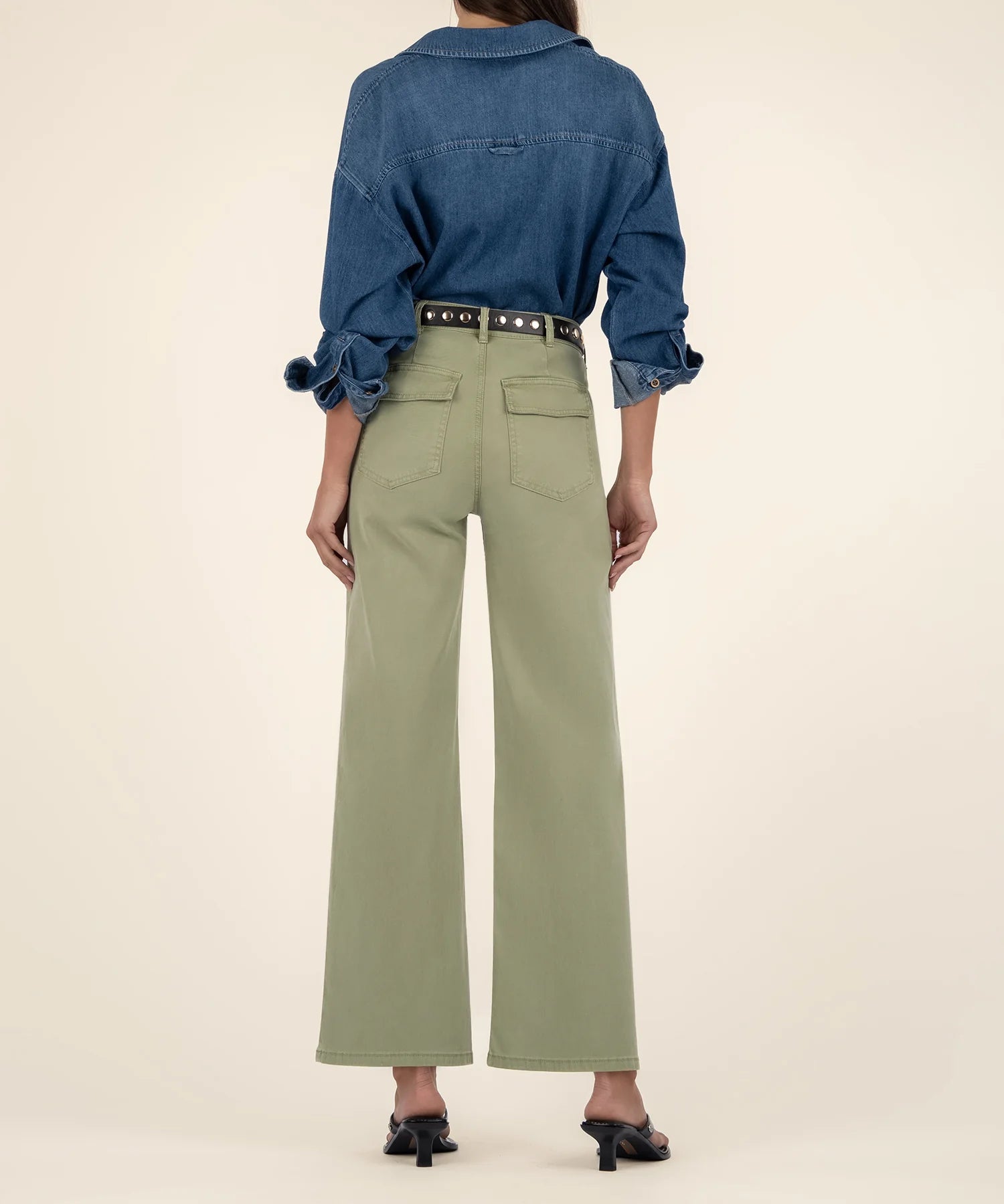 Meg Wide Leg Pant - Pistachio - Elle Maxine