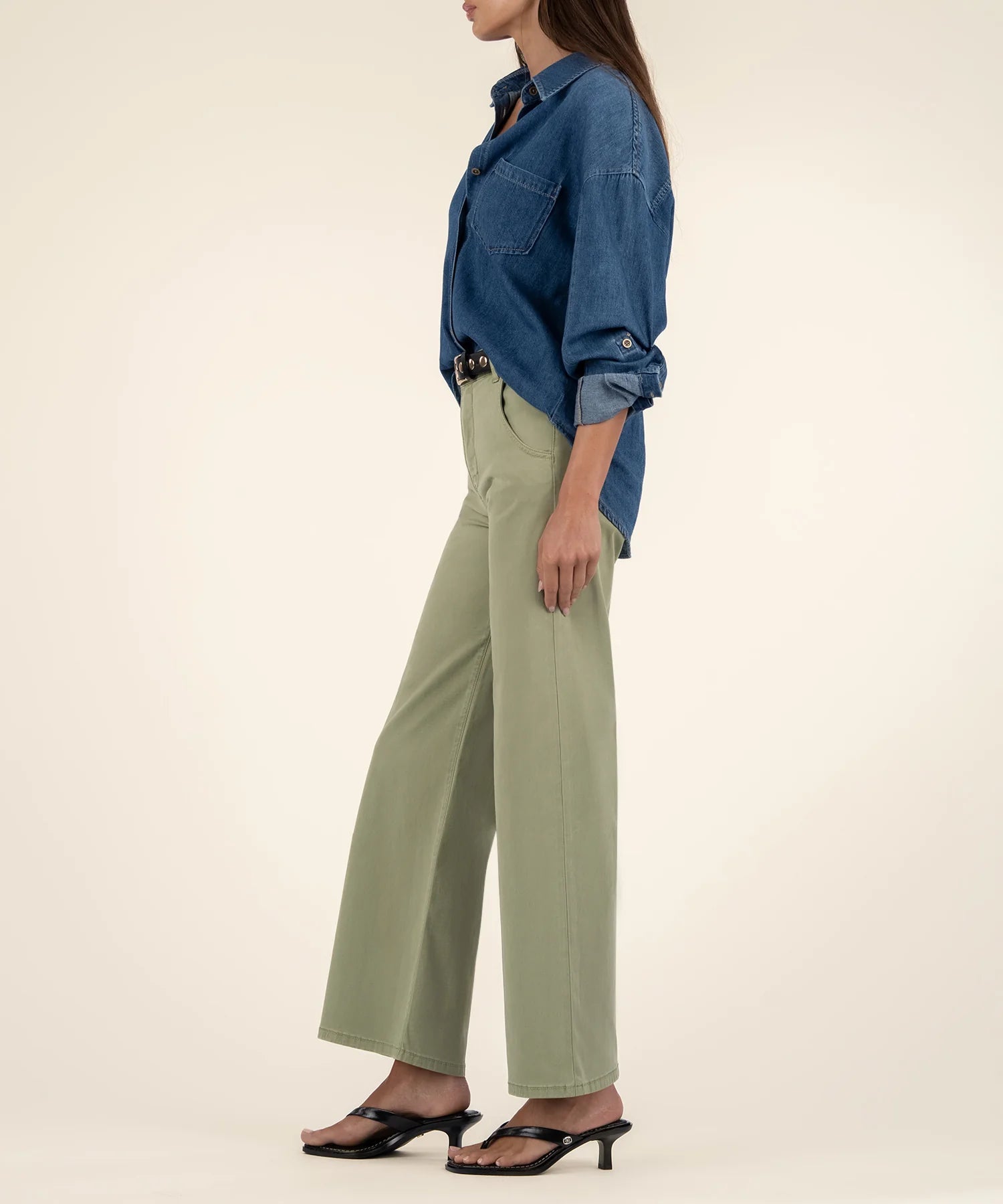 Meg Wide Leg Pant - Pistachio - Elle Maxine