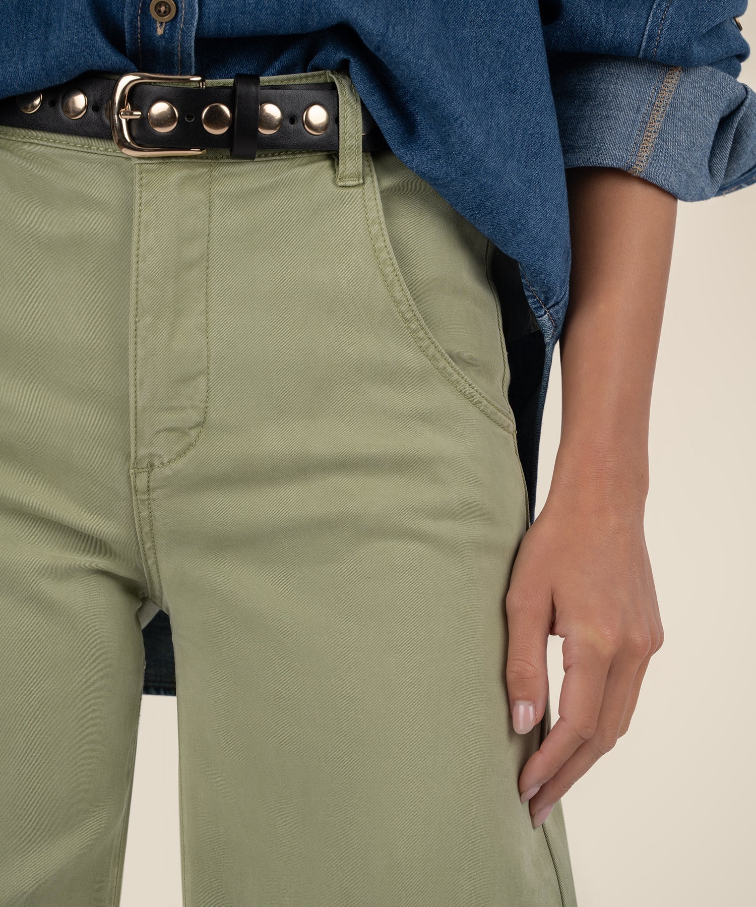 Meg Wide Leg Pant - Pistachio - Elle Maxine