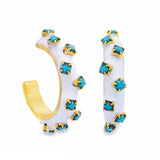 Melina Hoops - Turquoise | TOVA - Elle Maxine