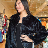 Mica Faux Fur Jacket - Black - Elle Maxine