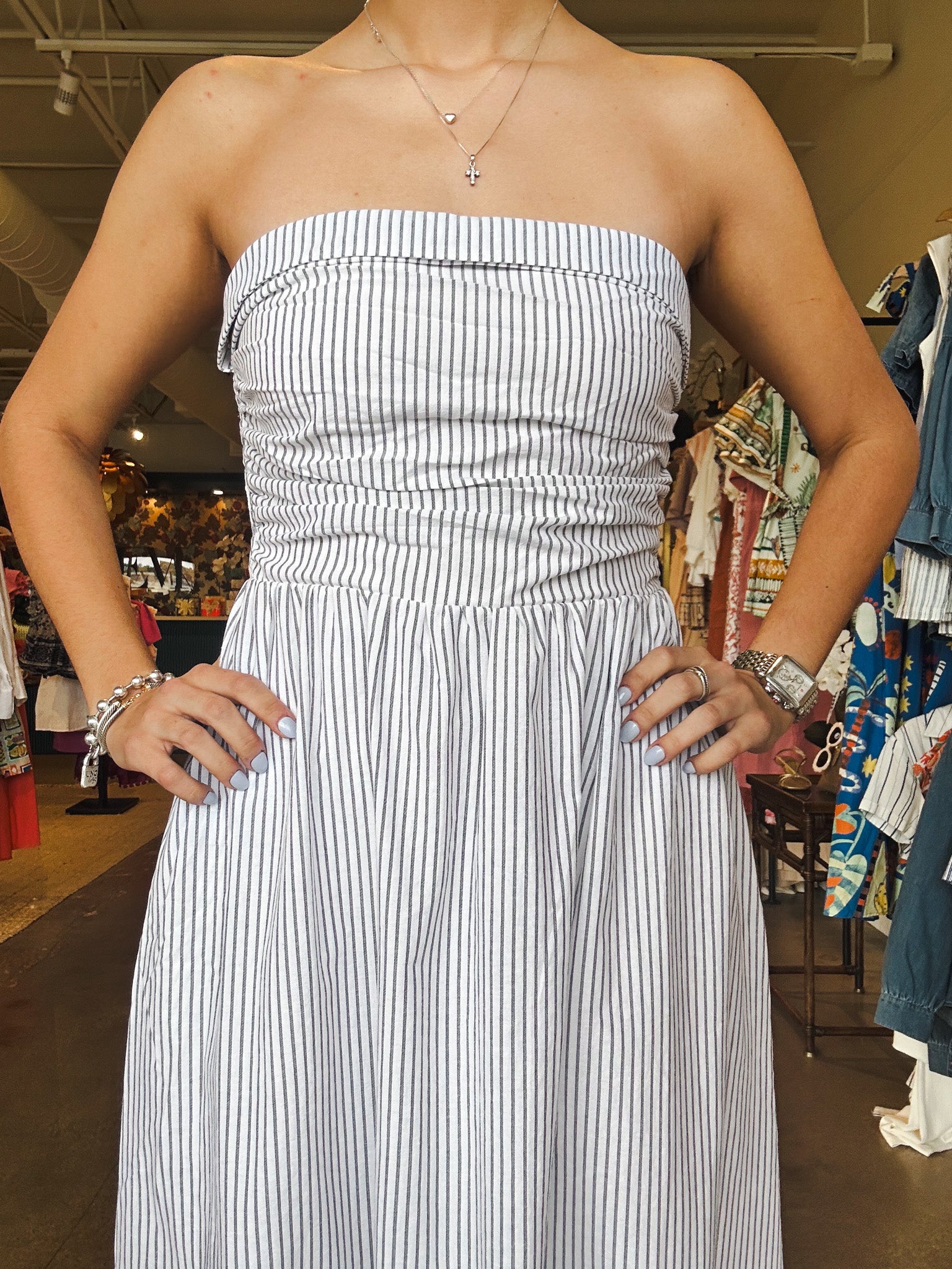 Midnight Stripe Maxi Dress - Elle Maxine