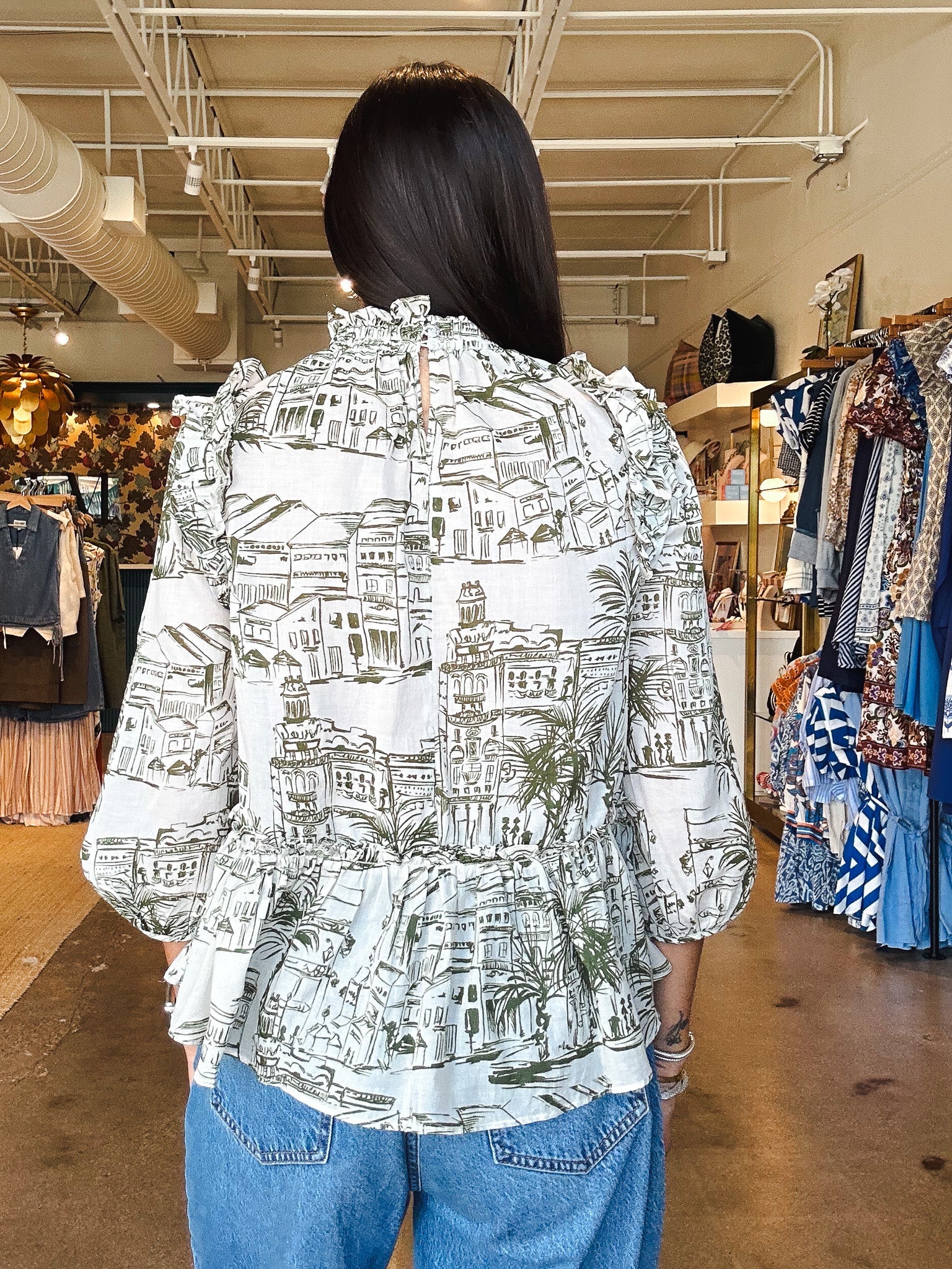Olive Sketch Blouse - Elle Maxine