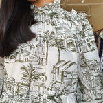 Olive Sketch Blouse - Elle Maxine