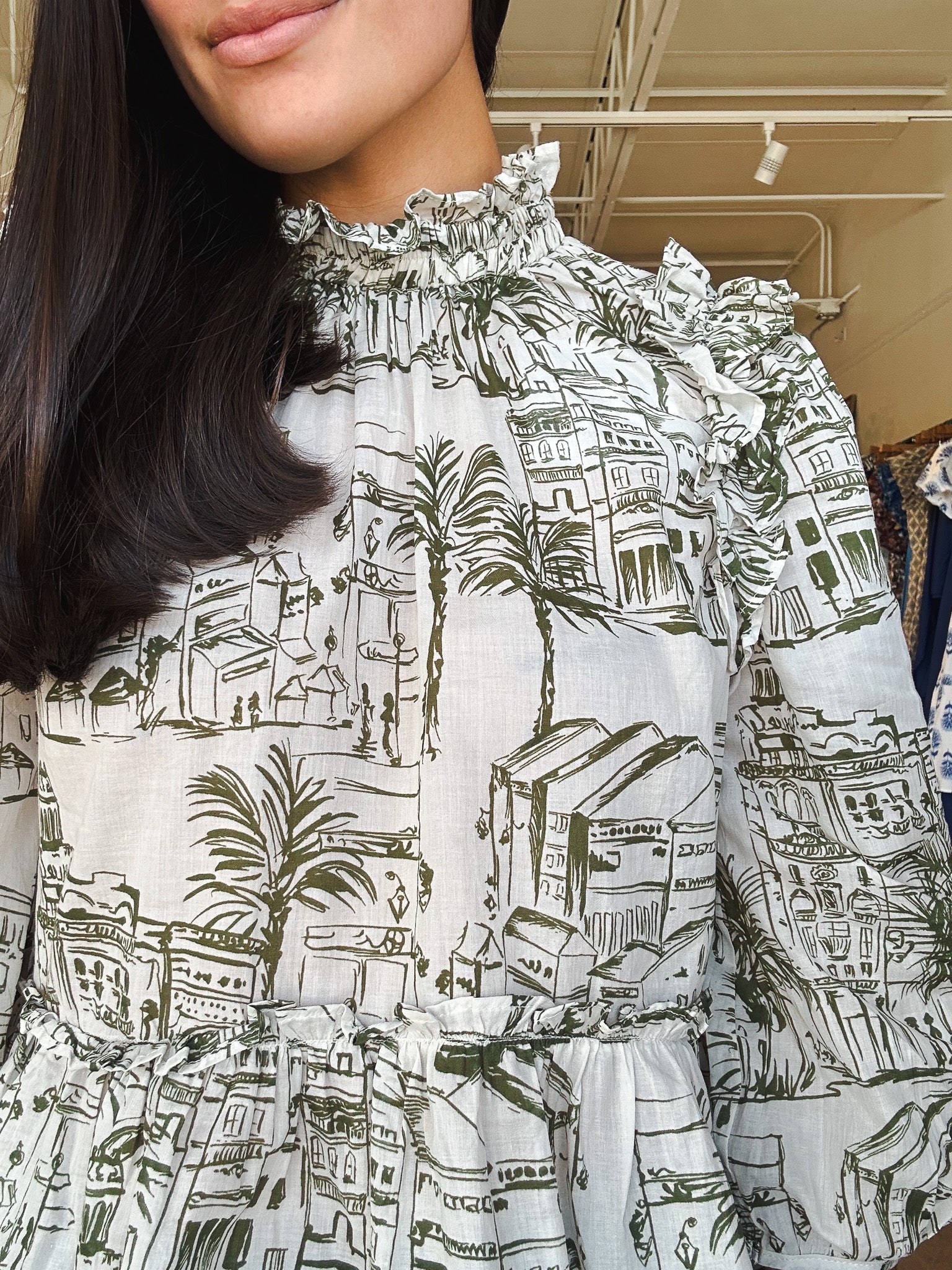 Olive Sketch Blouse - Elle Maxine