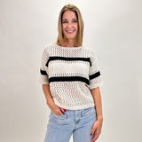 Openwork Knit Tee - Elle Maxine