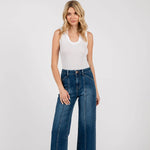 Paola Wide Leg - Seams - Dark Wash - Elle Maxine