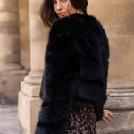 Paula Faux Fur Jacket - Black - Elle Maxine