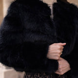 Paula Faux Fur Jacket - Black - Elle Maxine