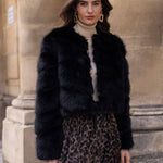 Paula Faux Fur Jacket - Black - Elle Maxine
