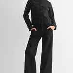 Petite Palazzo Jeans - Black - Elle Maxine