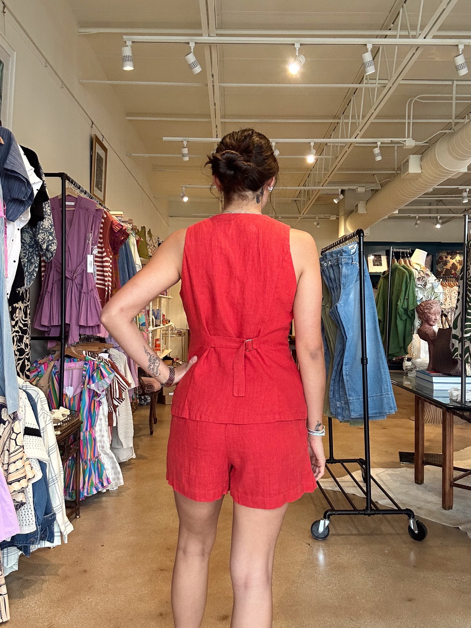 Pisces Vest - Salsa Red - Elle Maxine