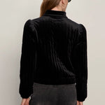 Quilted Velvet Jacket - Black - Elle Maxine