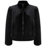 Quilted Velvet Jacket - Black - Elle Maxine
