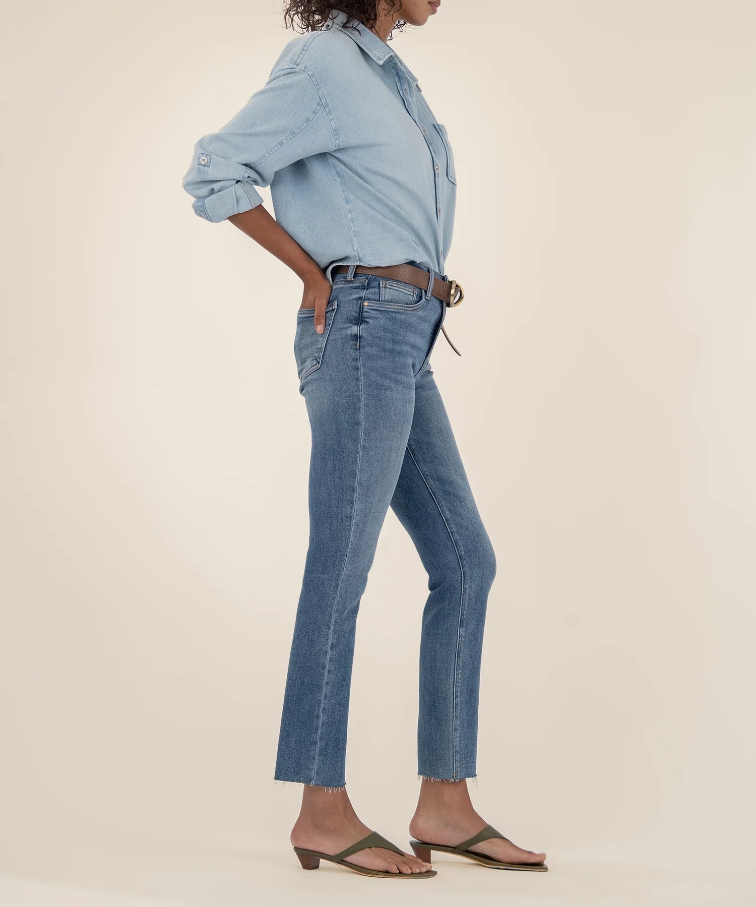 Rachael Mom Hem Jeans - Elle Maxine