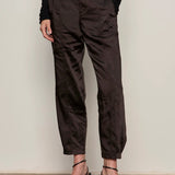 Sahara Satin Tapered Pant - Black - Elle Maxine