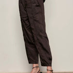 Sahara Satin Tapered Pant - Black - Elle Maxine