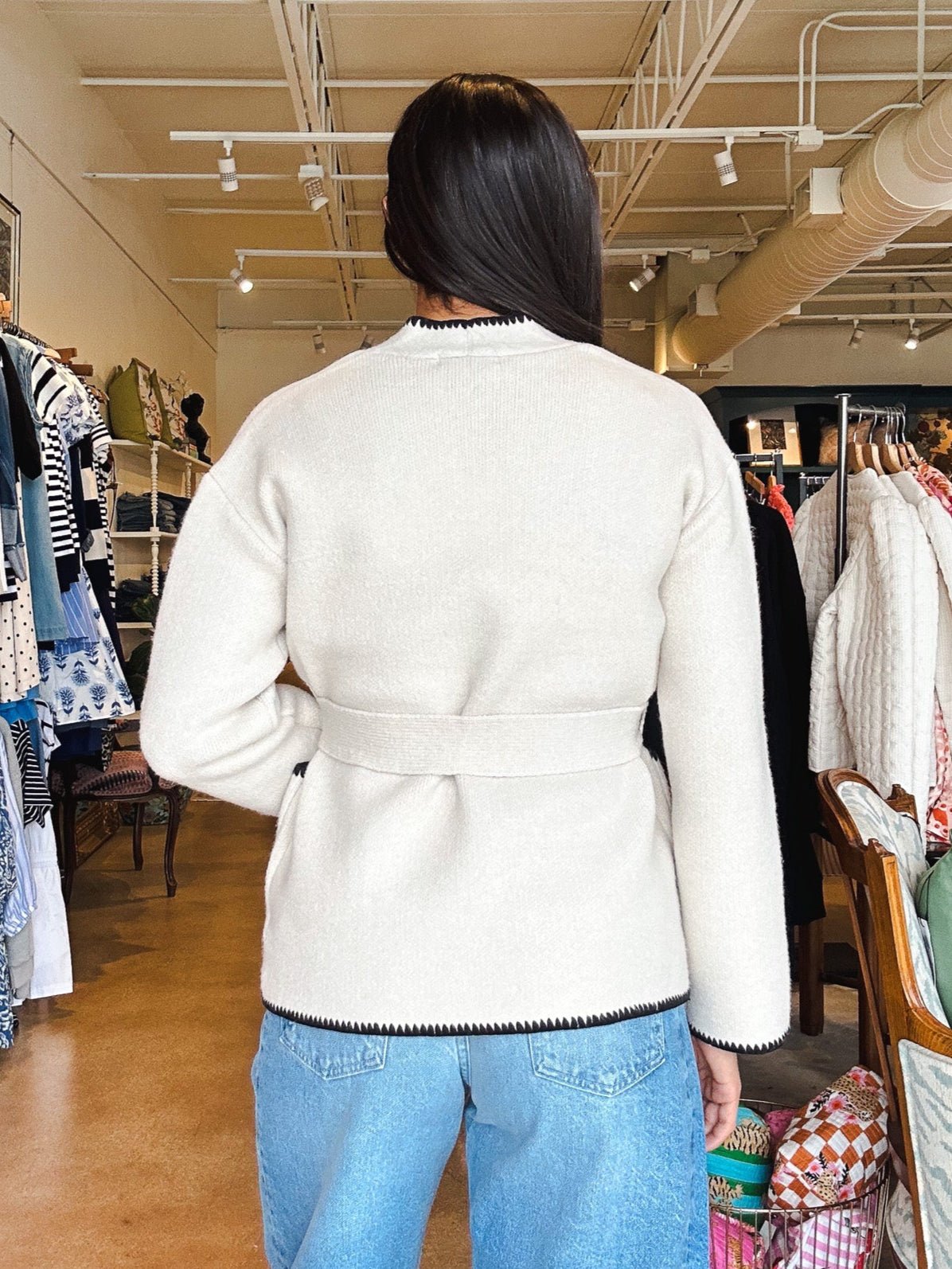 Sasha Tie Front Cardigan - Elle Maxine
