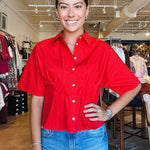 Scarlett Poplin Pin - Tucked Shirt - Elle Maxine