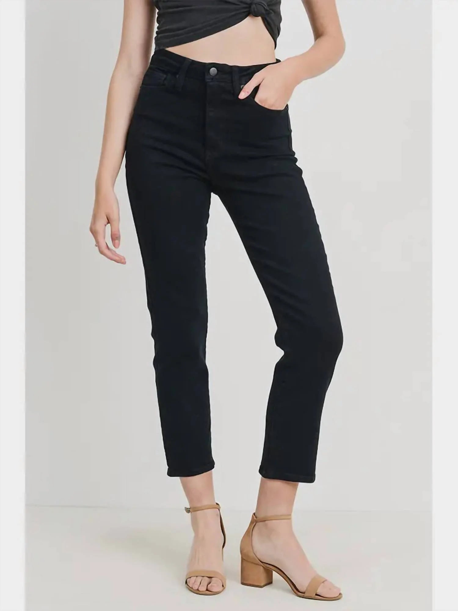Sienna High Rise Straight - Black - Elle Maxine