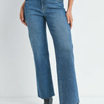 Slim Palazzo Scissor Cut Jeans - Dark Wash - Elle Maxine