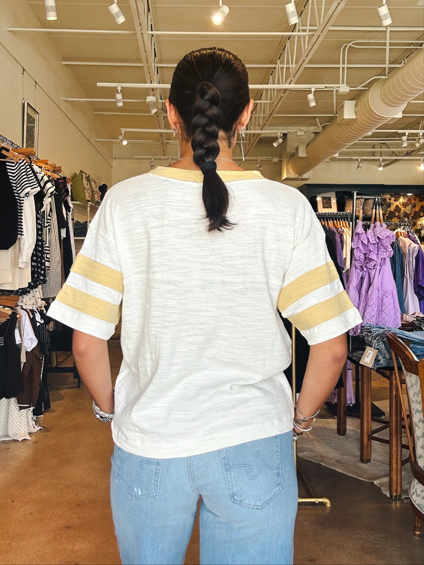 Sunwashed Slub Varsity Tee - Sahara - Elle Maxine