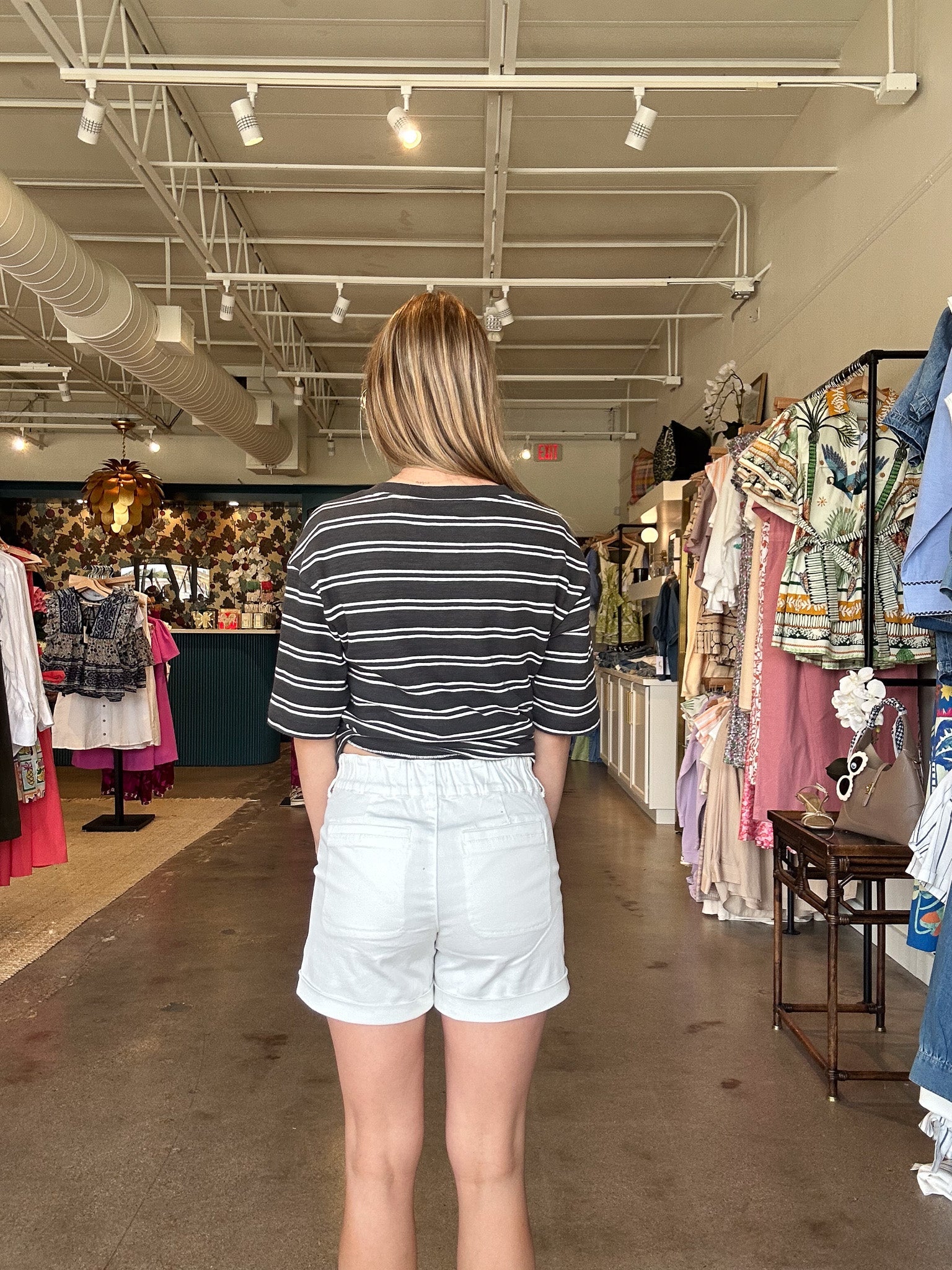 Sunwashed Vintage Tee - Phantom Stripe - Elle Maxine
