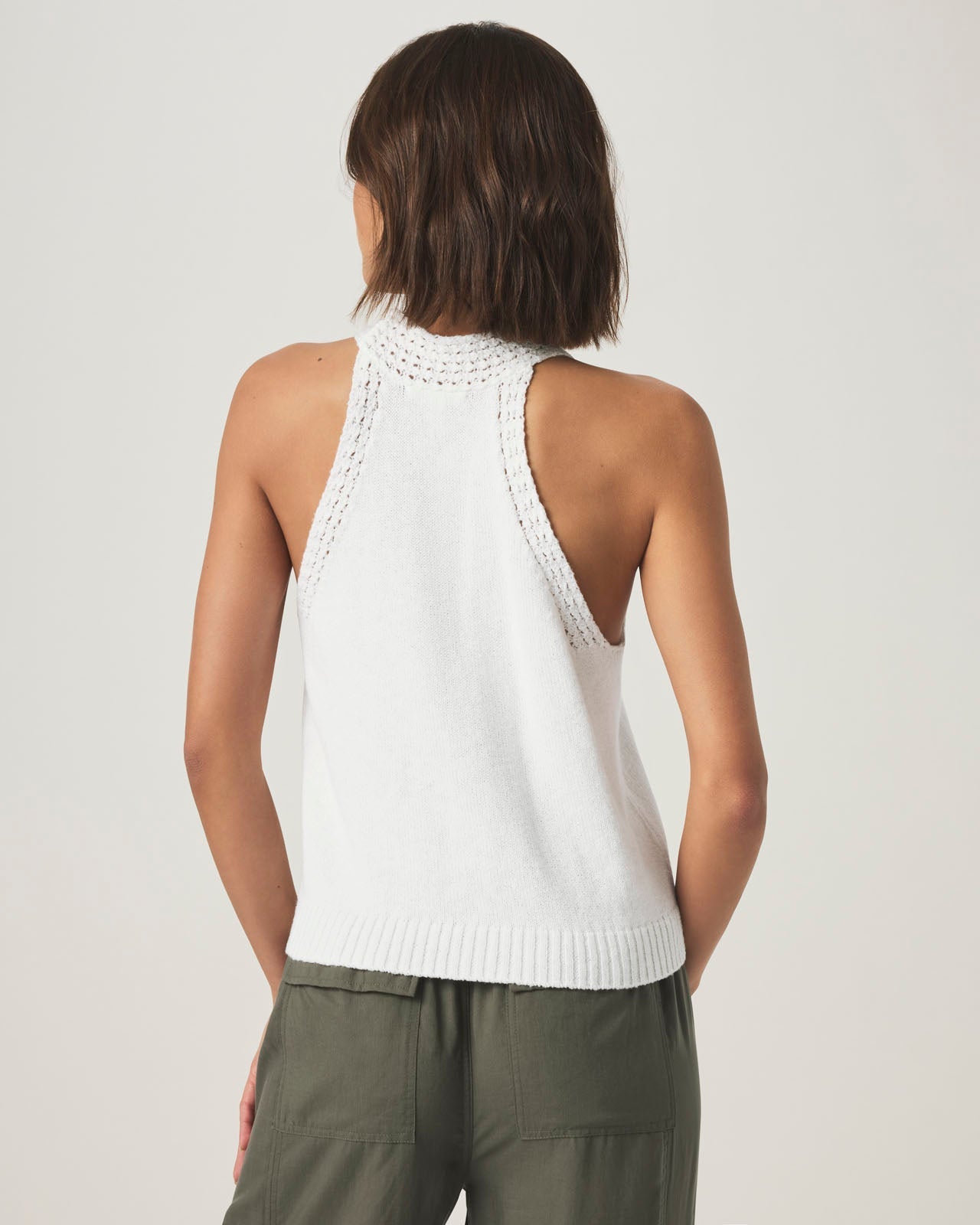 Talula Sweater Tank - White - Elle Maxine