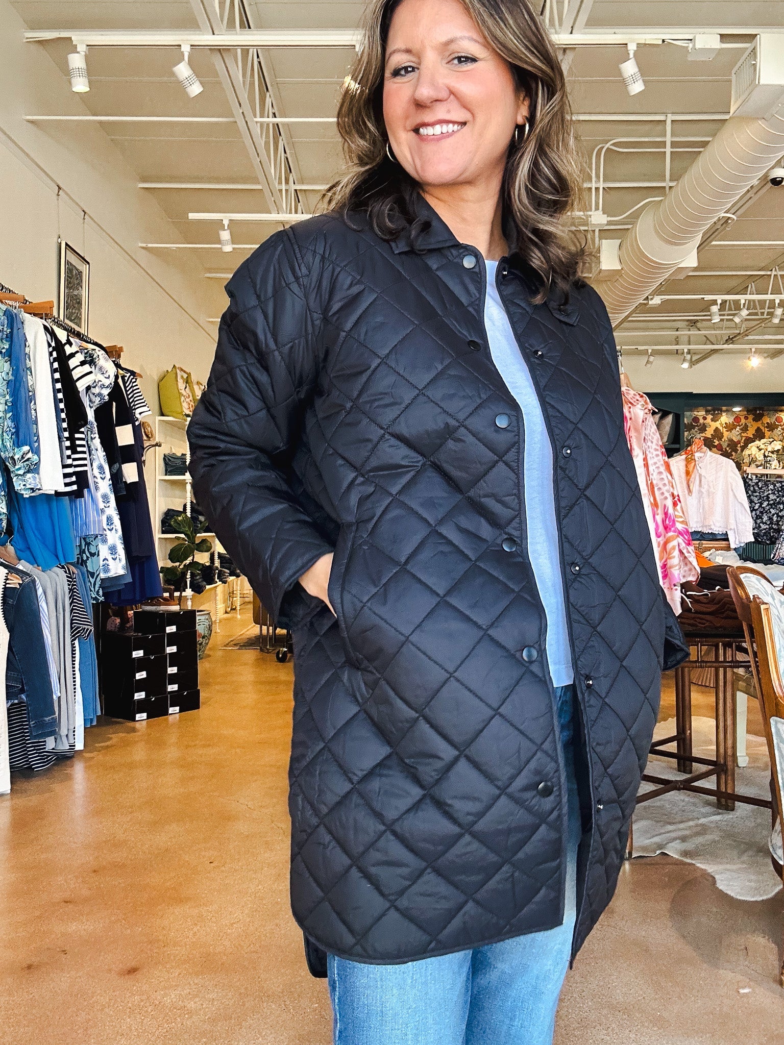 Theodore Quilted Jacket - Black - Elle Maxine