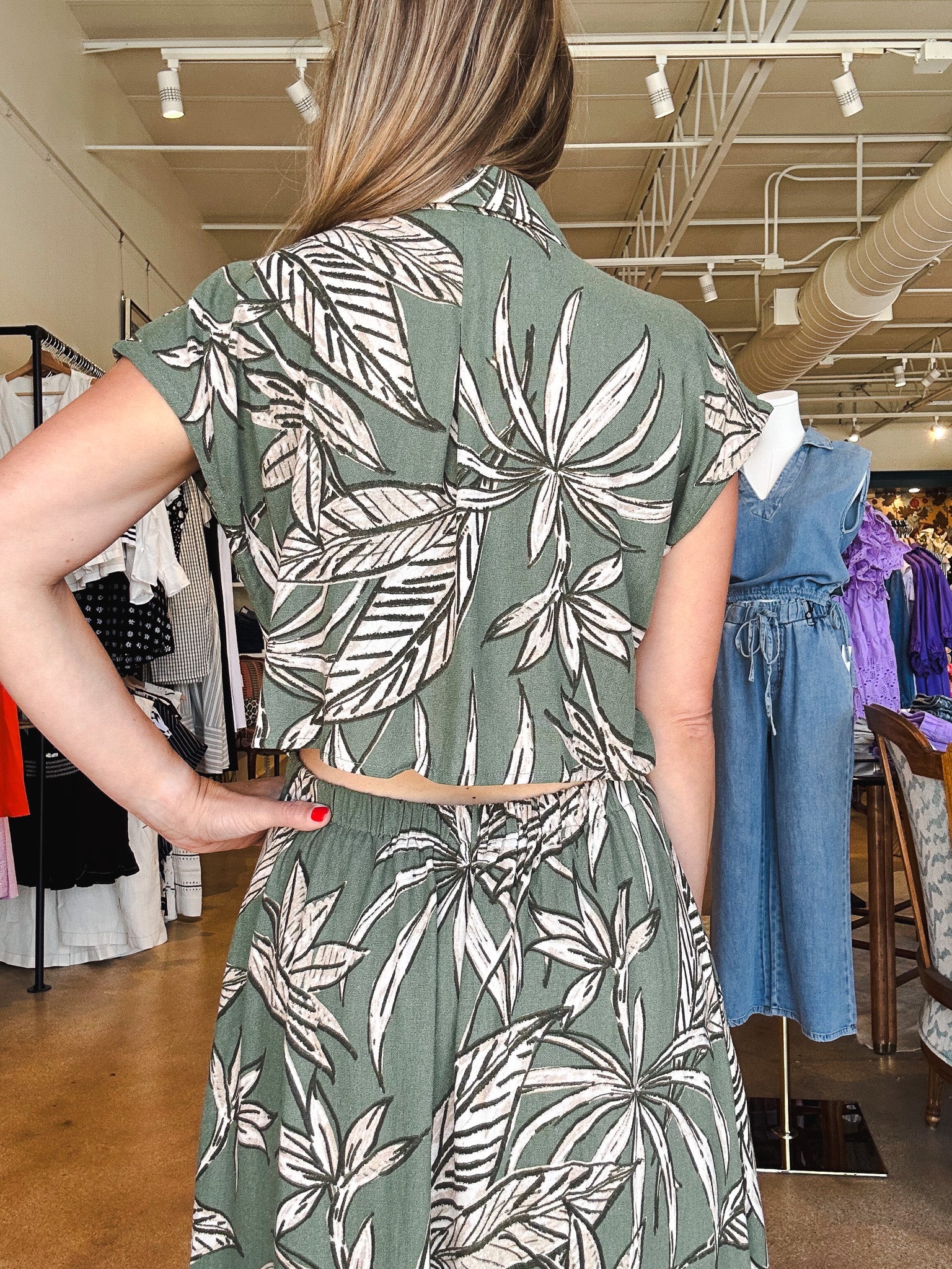Tropic Button Down Shirtdress - Elle Maxine