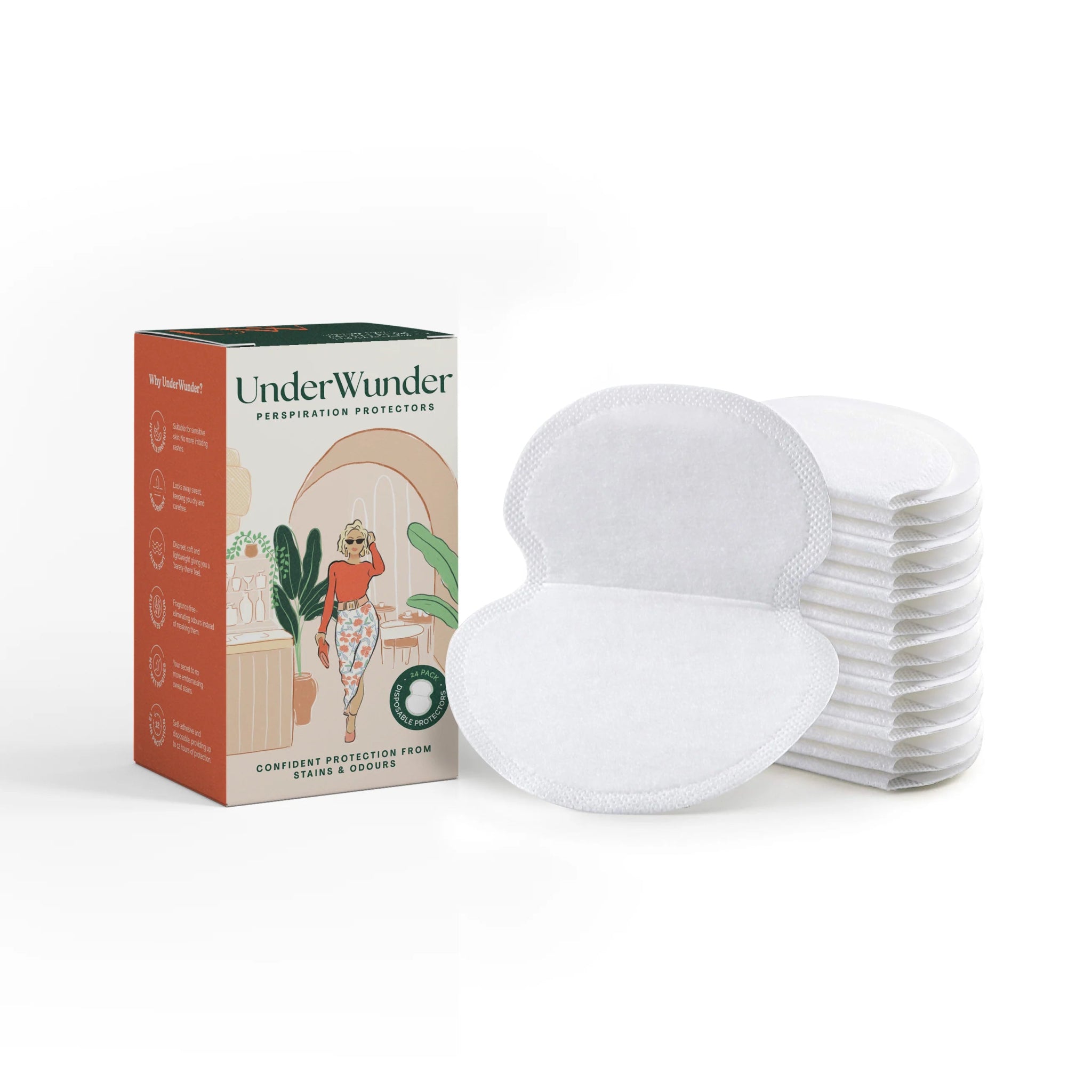UnderWunder Perspiration Protectors - White - Elle Maxine