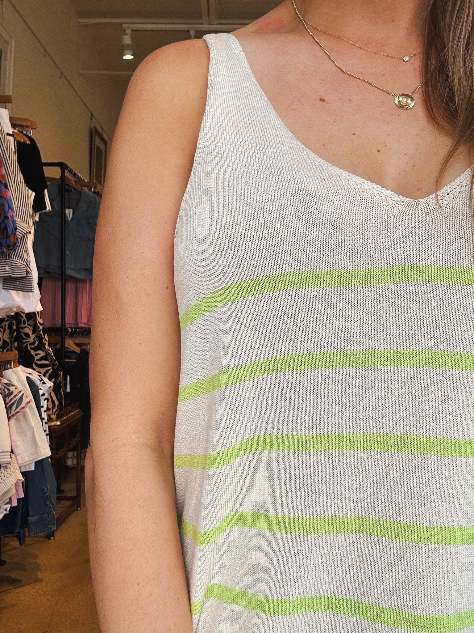 V - Neck Knitwear Tank - Elle Maxine