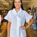 Vanessa Ruffle Top - White - Elle Maxine