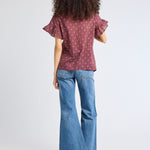 Vanessa Top - Burgundy Foulard - Elle Maxine