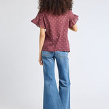 Vanessa Top - Burgundy Foulard - Elle Maxine