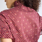 Vanessa Top - Burgundy Foulard - Elle Maxine