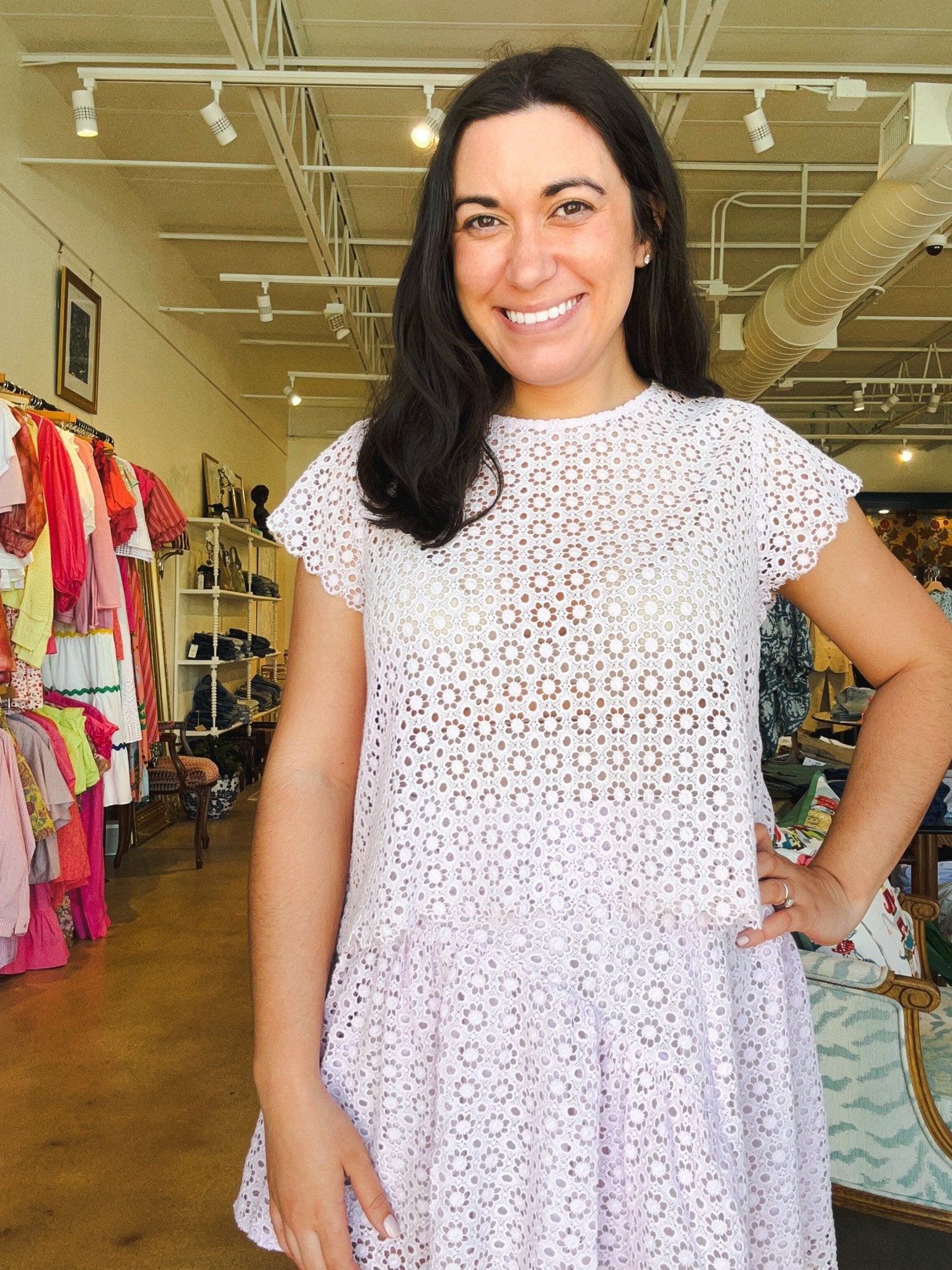 Zasha Eyelet Top - Lavender - Elle Maxine