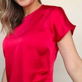 Blanca Cap Sleeve Satin Top