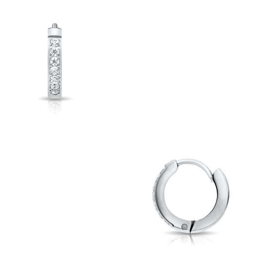 Tinsley Huggie Hoop Earring- Silver