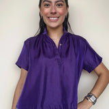 Bonnie Stand Collar Short Sleeve Top
