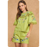 Alma Floral Embroidered Top