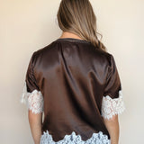 One of a Kind Satin Lace Top