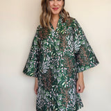 Evergreen Bloom Bell Sleeve Caftan