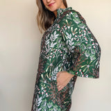 Evergreen Bloom Bell Sleeve Caftan