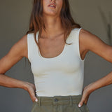 Double Layered Seamless Top- White
