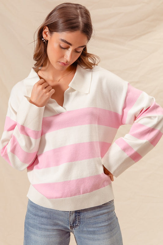 Jessica Polo Stripe Sweater