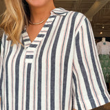 Glory Stripe Collared Shirt Dress